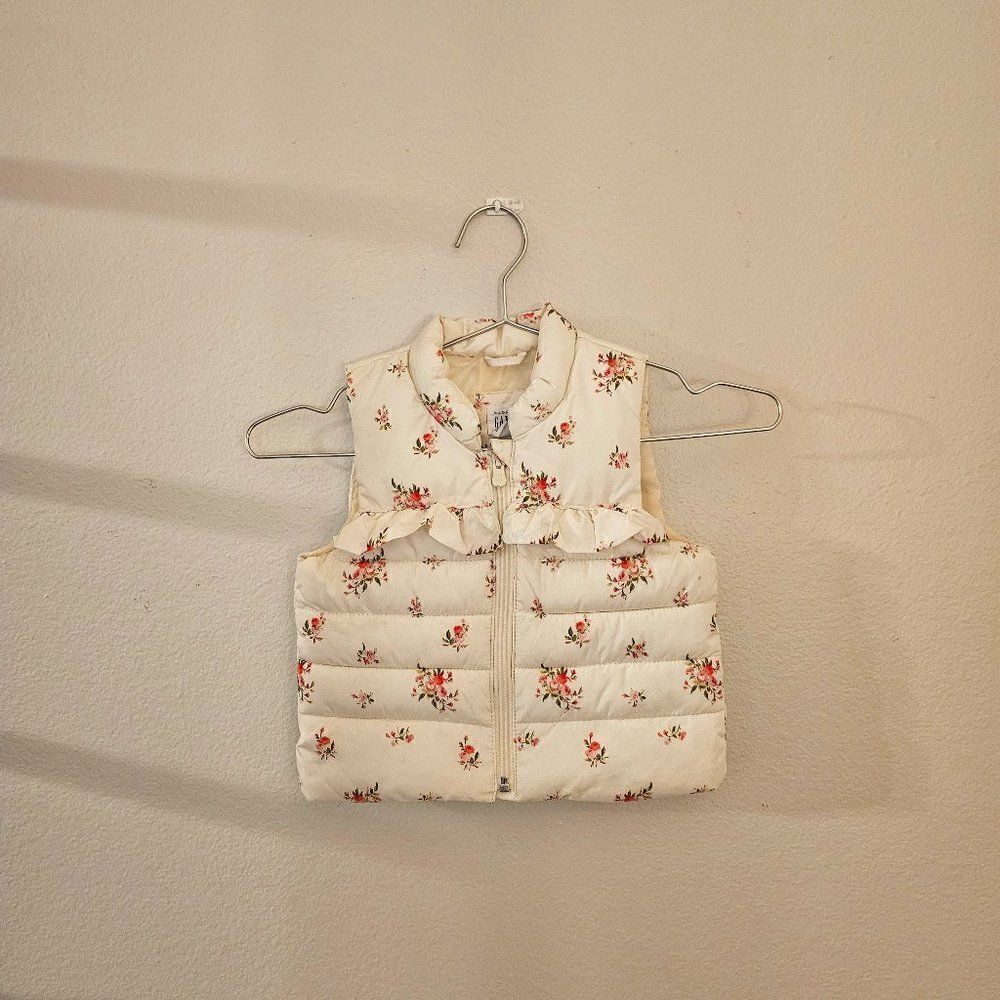 Baby GAP Floral Puffer Vest Sz 18-24M